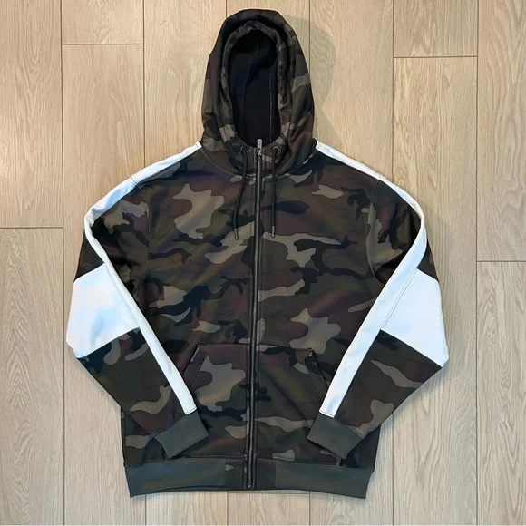 CSG Men’s Fleece Full-zip up Size XL Camo Hoodie - Picture 1 of 6